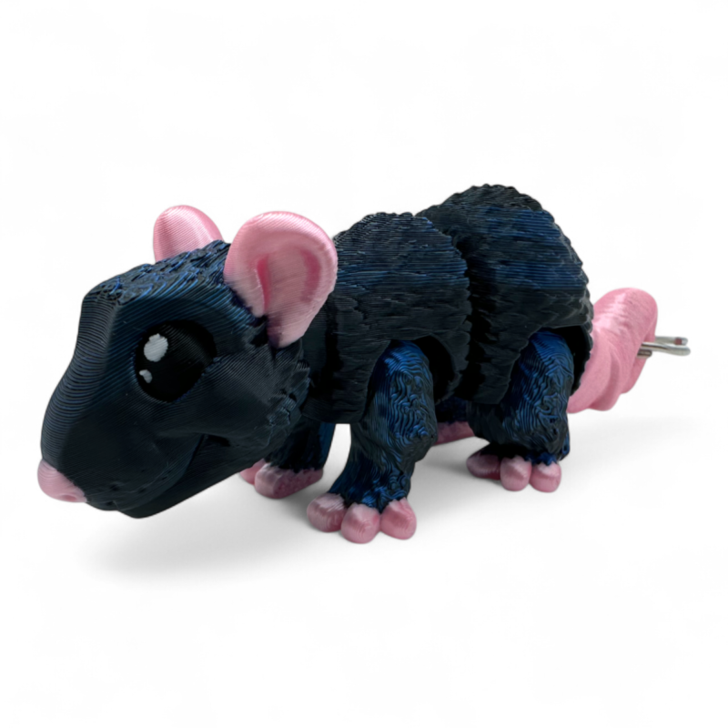Rat Mouse 3D print toy keychain | Original accessory with moving parts