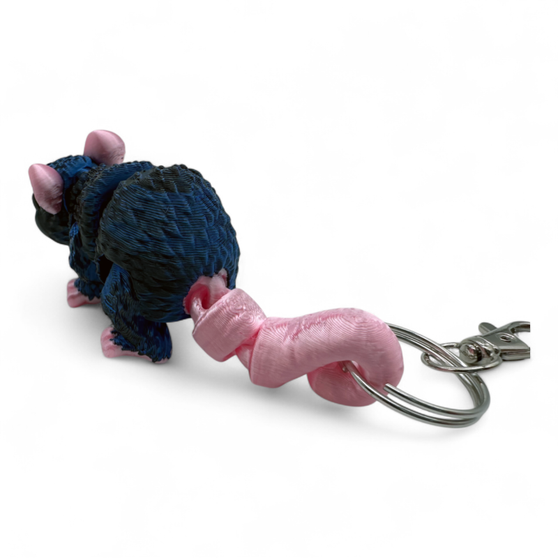 Rat Mouse 3D print toy keychain | Original accessory with moving parts