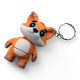 Keychain toy Fox 3D printing, PLA, stylish accessory for keys