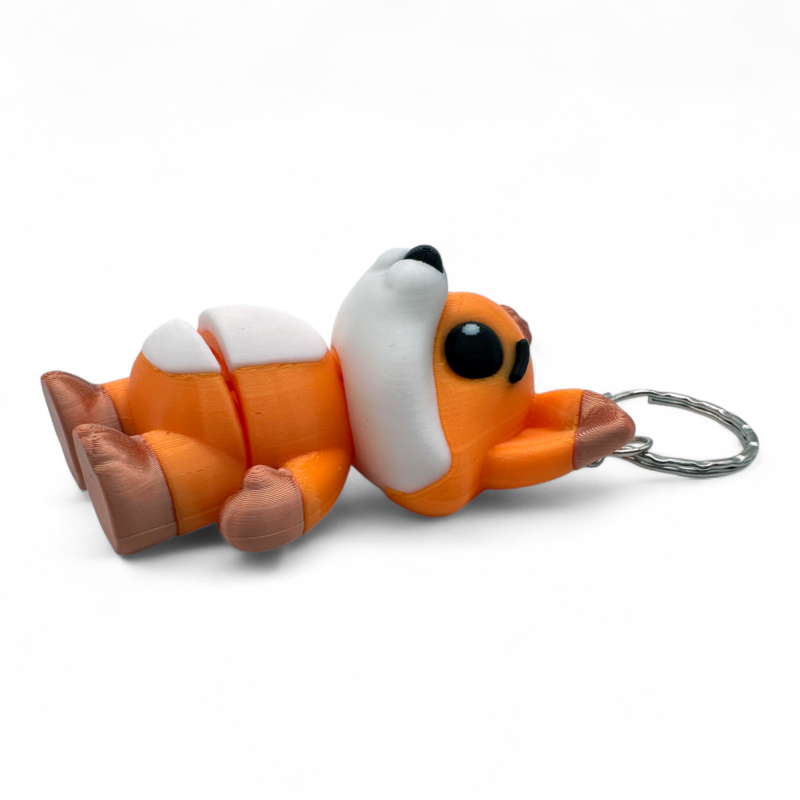 Keychain toy Fox 3D printing, PLA, stylish accessory for keys