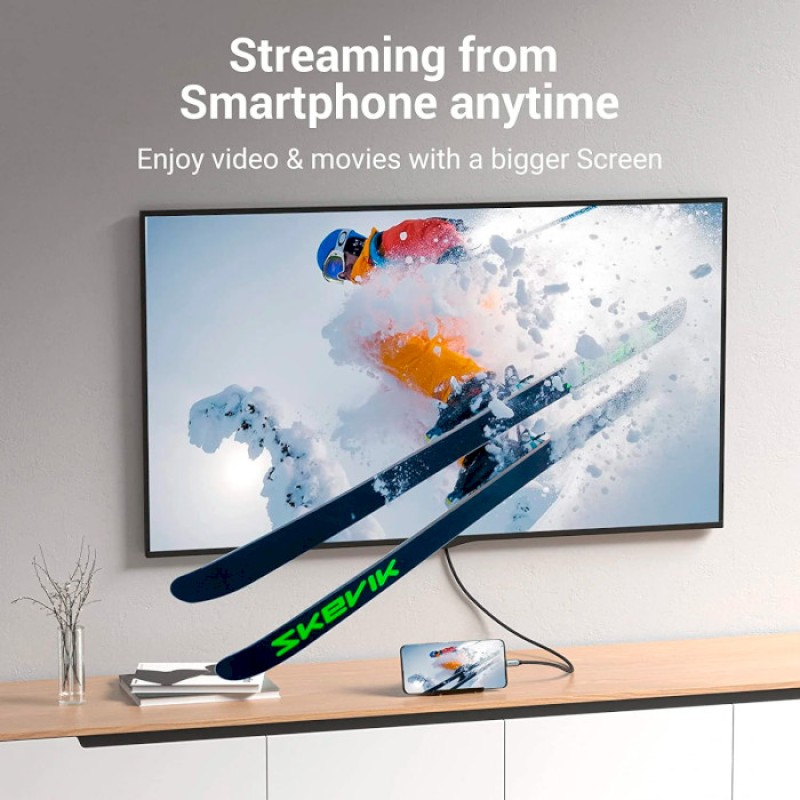 Vention USB-C to HDMI cable 1.5 m, 4K@60Hz, HDCP 2.2 (CRBBG)
