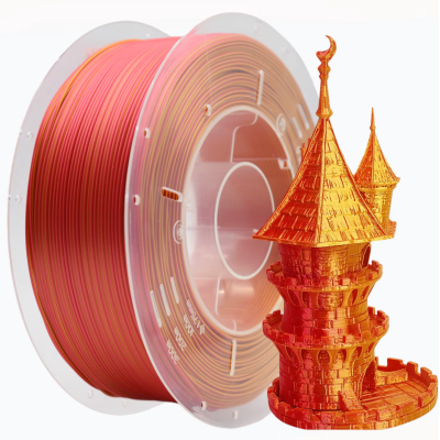 PLA Filament (plastic) for 3D printer Creat3D Silk 1kg, 1.75mm, Gold + Red