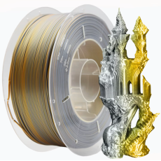 PLA Filament (пластик) для 3D принтера Creat3D Silk 1кг, 1.75мм, Золотой + Серебряный