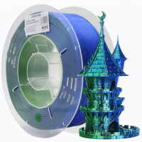 PLA Filament (пластик) для 3D принтера Creat3D Silk 1кг, 1.75мм, Зеленый + Синий