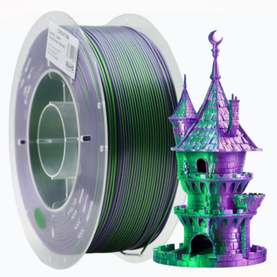 PLA Filament (plastic) for 3D printer Creat3D Silk 1kg, 1.75mm, Purple + Green