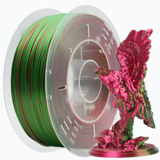 PLA Filament (пластик) для 3D принтера Creat3D Silk 1кг, 1.75мм, Червоний + Зелений