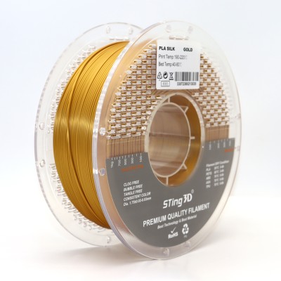 PLA Filament (пластик) для 3D принтера STing3D Silk 1кг, 1.75мм, Золотий