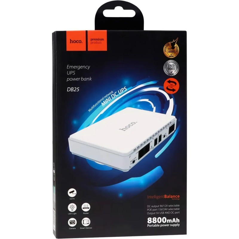 Повербанк для роутера HOCO DB25 Emergency UPS 8800mAh POE White Повербанк для роутера HOCO DB25 Emergency UPS 8800mAh POE White