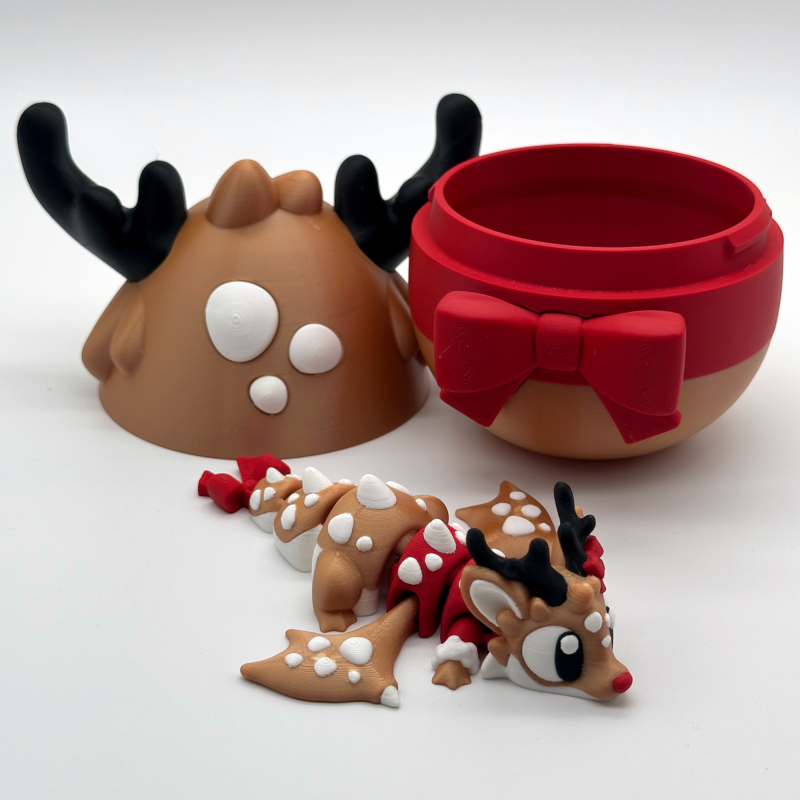 Іграшка в яйці Новорічне оленятко | Святковий подарунок | 3D фігурка | 3D-друк FDM Іграшка в яйці Новорічне оленятко | Святковий подарунок | 3D фігурка | 3D-друк FDM