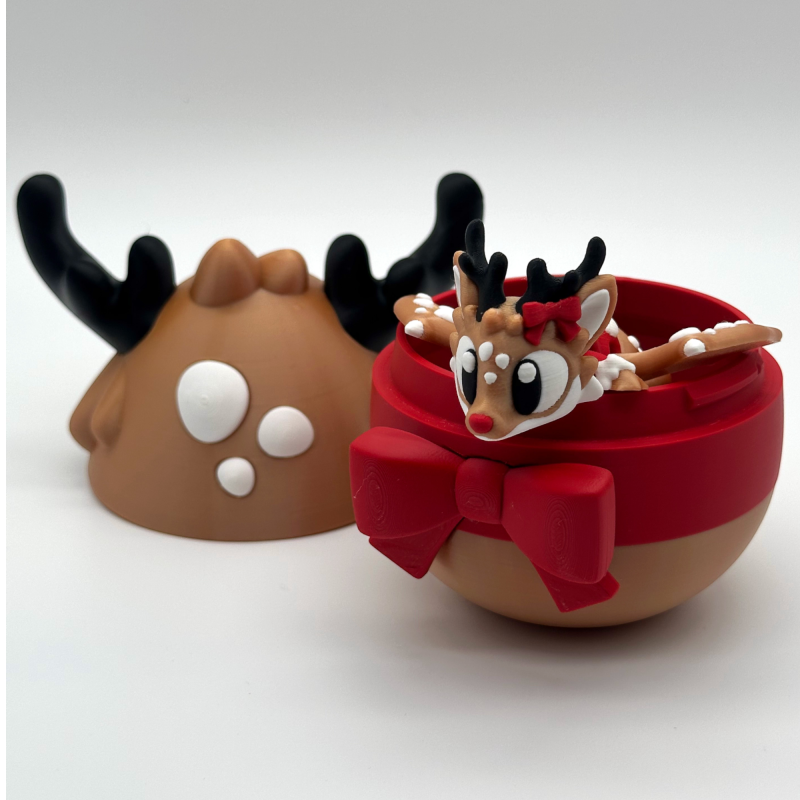 Іграшка в яйці Новорічне оленятко | Святковий подарунок | 3D фігурка | 3D-друк FDM Іграшка в яйці Новорічне оленятко | Святковий подарунок | 3D фігурка | 3D-друк FDM