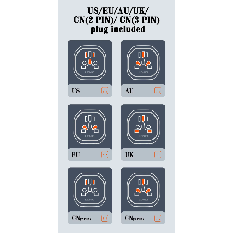 Network adapter LDNIO Z7 Universal conversion plug Black Network adapter LDNIO Z7 Universal conversion plug Black