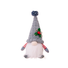 Фігурка новорічна Гном з підсвічуванням під ялинку 28 см Сірий