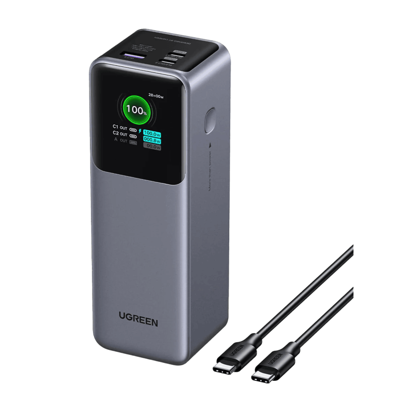 Внешний аккумулятор (павербанк) UGREEN Nexode Power Bank 25000mAh 200W with Smart Digital Display PB722/35525