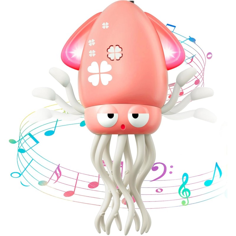 Интерактивная развивающая игрушка для детей Dancing Squid Танцующий кальмар осьминог с аккумулятором Розовый Интерактивная развивающая игрушка для детей Dancing Squid Танцующий кальмар осьминог с аккумулятором Розовый