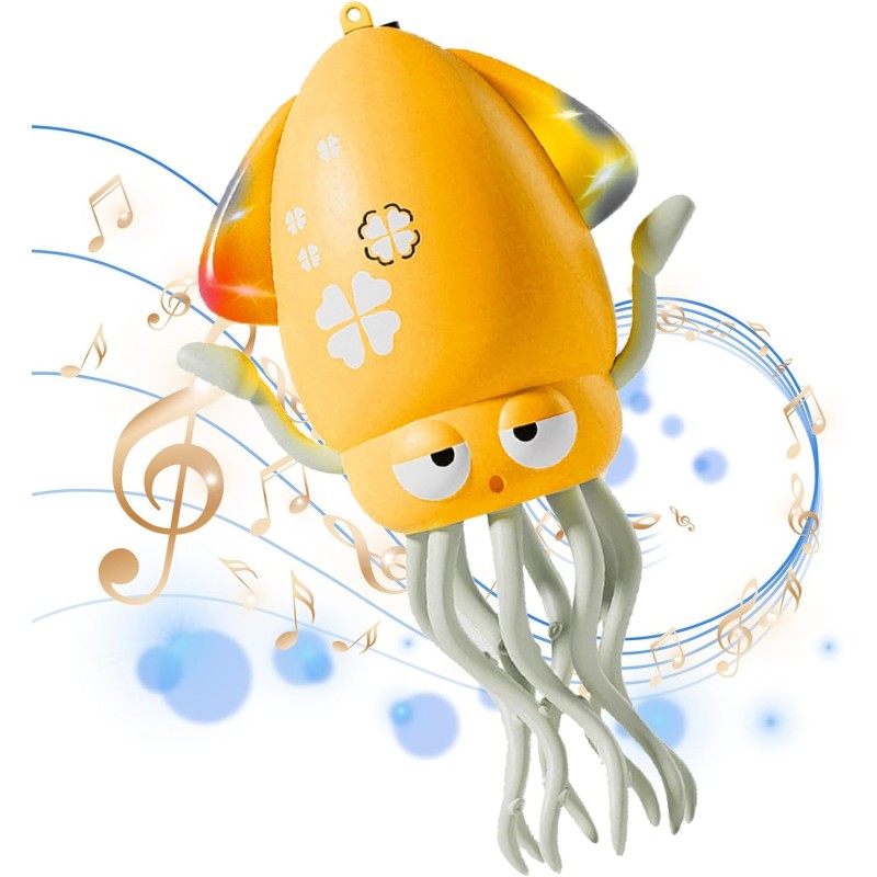 Интерактивная развивающая игрушка для детей Dancing Squid Танцующий кальмар осьминог с аккумулятором Желтая Интерактивная развивающая игрушка для детей Dancing Squid Танцующий кальмар осьминог с аккумулятором Желтая