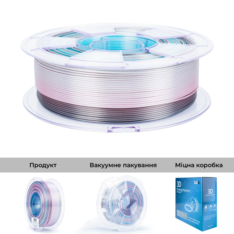 PLA Filament (пластик) для 3D принтера Ziro Gradient Silk PLA Lunar Bloom 1кг, 1.75мм