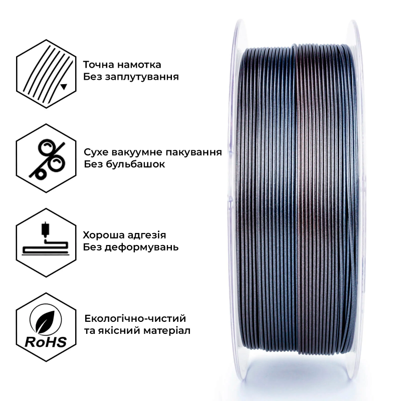 PLA Filament (пластик) для 3D принтера Ziro Gradient Diamond Silk PLA Iron Sparkle 1кг, 1.75мм PLA Filament (пластик) для 3D принтера Ziro Gradient Diamond Silk PLA Iron Sparkle 1кг, 1.75мм