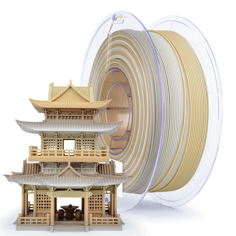 PLA Filament (пластик) для 3D принтера Ziro Gradient Matte PLA Beige Shell 1кг, 1.75мм