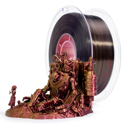 PLA Filament (пластик) для 3D принтера Ziro Tri-color Silk PLA Steampunk 1кг, 1.75мм PLA Filament (пластик) для 3D принтера Ziro Tri-color Silk PLA Steampunk 1кг, 1.75мм