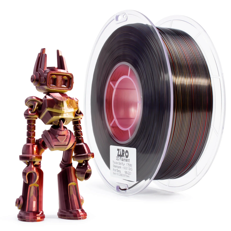 PLA Filament (пластик) для 3D принтера Ziro Tri-Color Silk PLA Steampunk 1кг, 1.75мм