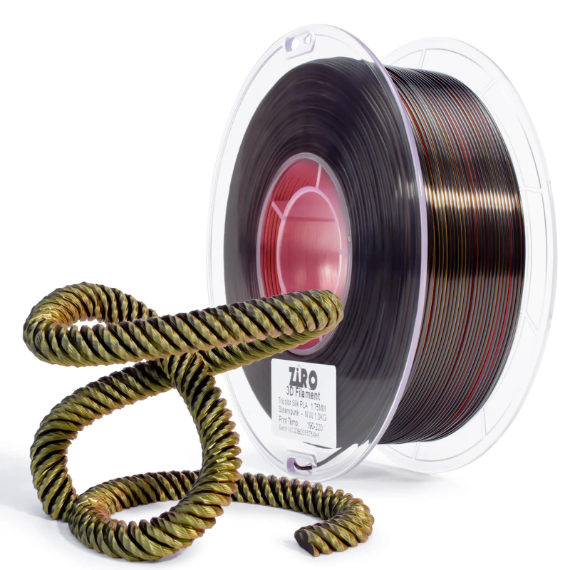 PLA Filament (пластик) для 3D принтера Ziro Tri-Color Silk PLA Steampunk 1кг, 1.75мм