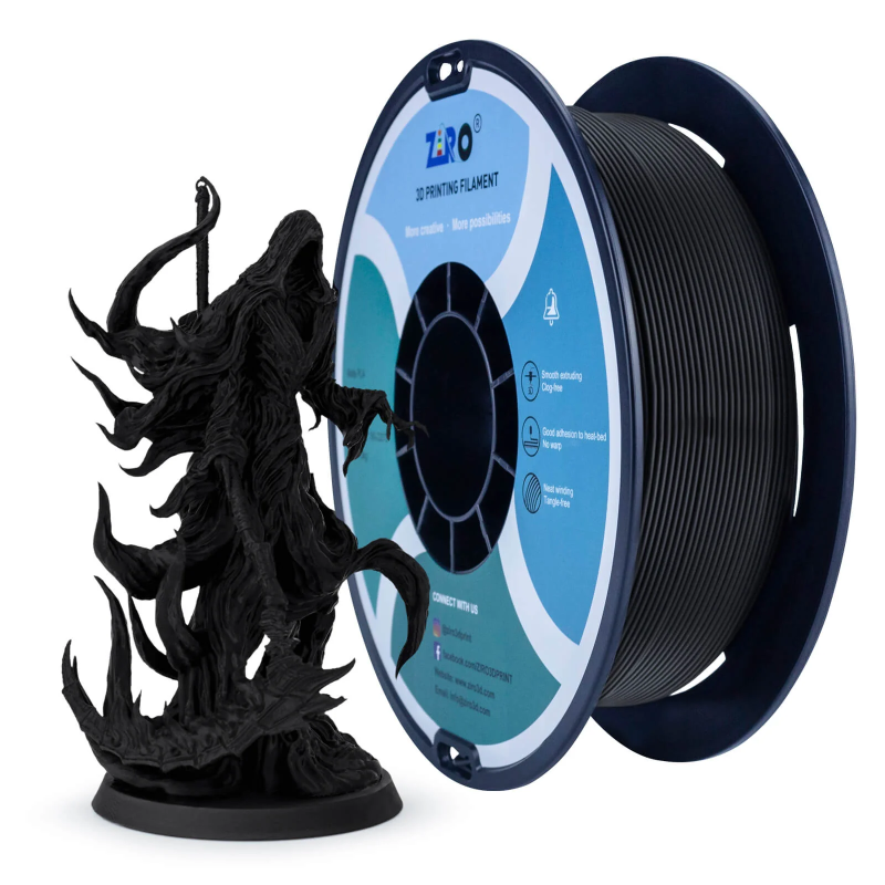 PLA Filament (пластик) для 3D принтера Ziro Matte Black 1кг, 1.75мм