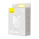Baseus Compact Quick Charger 2xUSB-A+Type-C 30W EU White