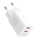 Baseus Compact Quick Charger 2xType-C 30W EU White