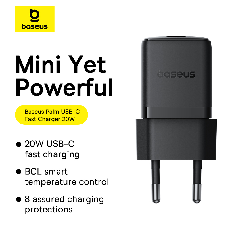 Мережевий зарядний пристрій Baseus Palm Fast Charger 20W USB-C Black