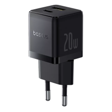Мережевий зарядний пристрій Baseus Palm Fast Charger USB-C + USB-A 20W EU Cluster Black
