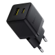 Сетевое зарядное устройство для Baseus Palm Fast Charger USB-C + USB-A 20W EU Cluster Black