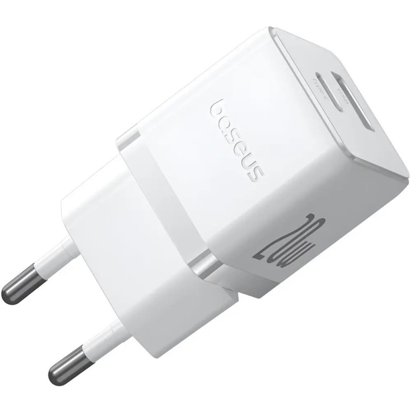 Сетевое зарядное устройство для Baseus Palm Fast Charger USB-C + USB-A 20W EU Moon White