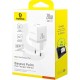 Сетевое зарядное устройство для Baseus Palm Fast Charger USB-C + USB-A 20W EU Moon White