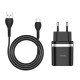Сетевое зарядное устройство HOCO C12Q Smart Set + кабель Type-C 18W Black