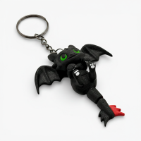 Toothless movable keychain toy (How to Train Your Dragon) Black