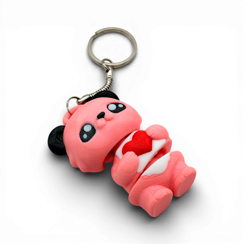 Keychain Teddy Bear with Heart Pink