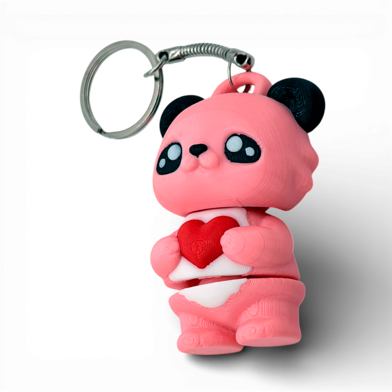 Keychain Teddy Bear with Heart Pink
