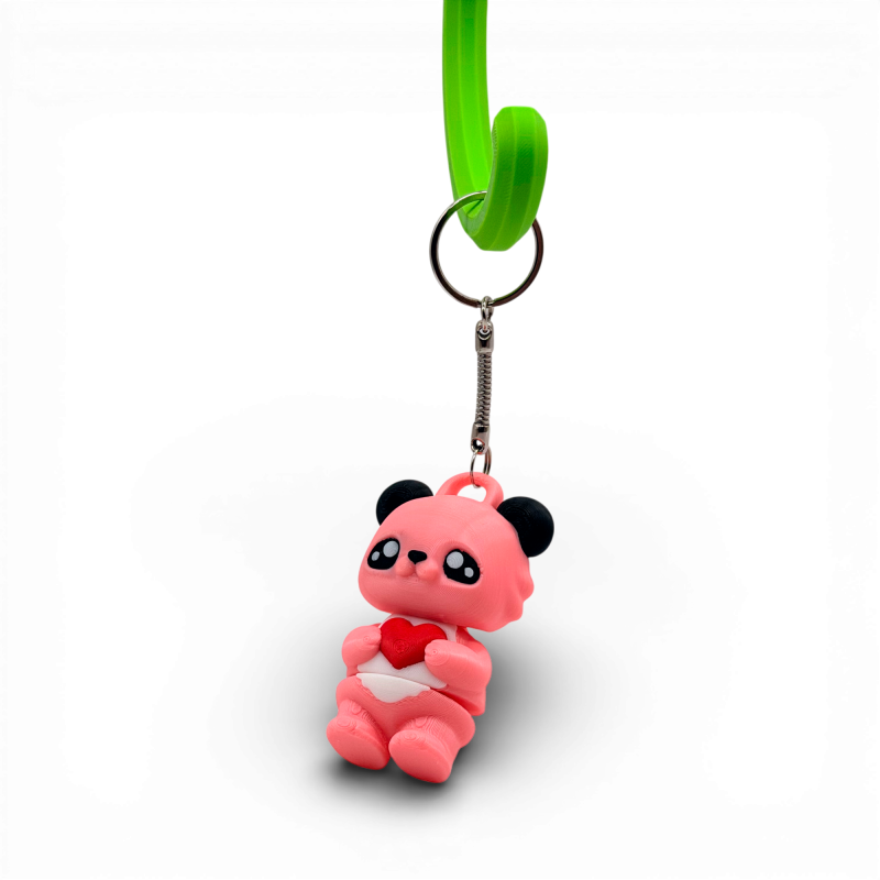 Keychain Teddy Bear with Heart Pink