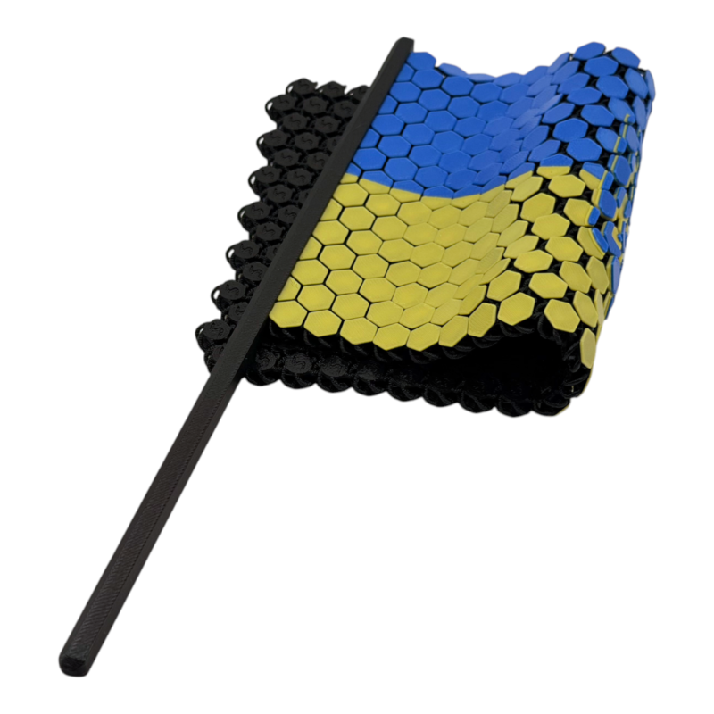 Настольный флаг Украины с гербом (Тризубом) на подставке 210х125 мм