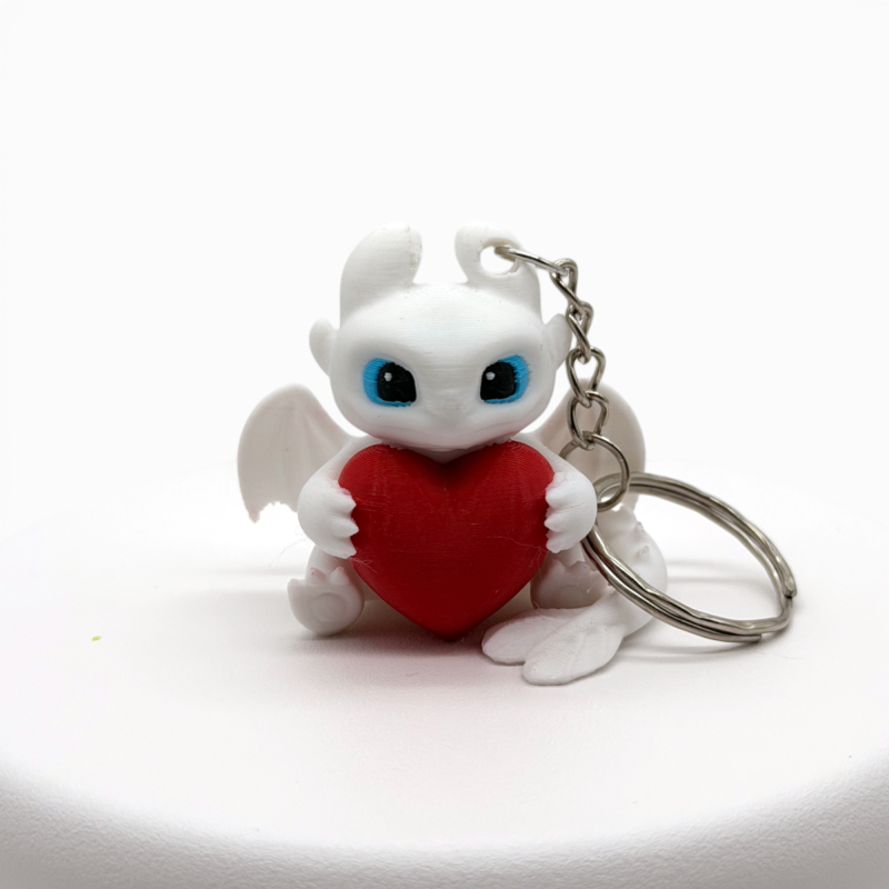 Іграшка-брелок Біла Фурія з червоним серцем (Як приборкати дракона) Біла