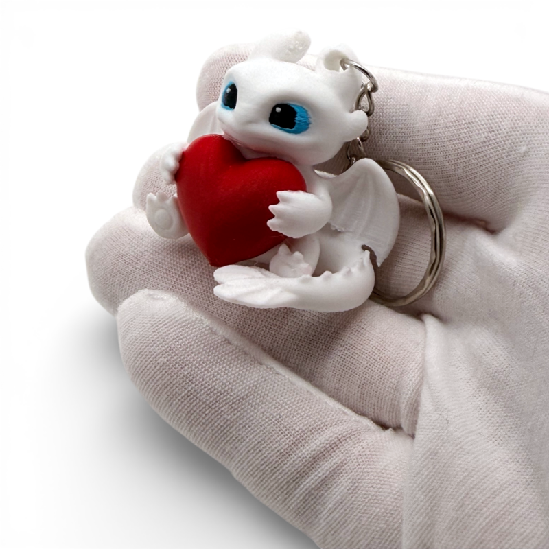 Іграшка-брелок Біла Фурія з червоним серцем (Як приборкати дракона) Біла