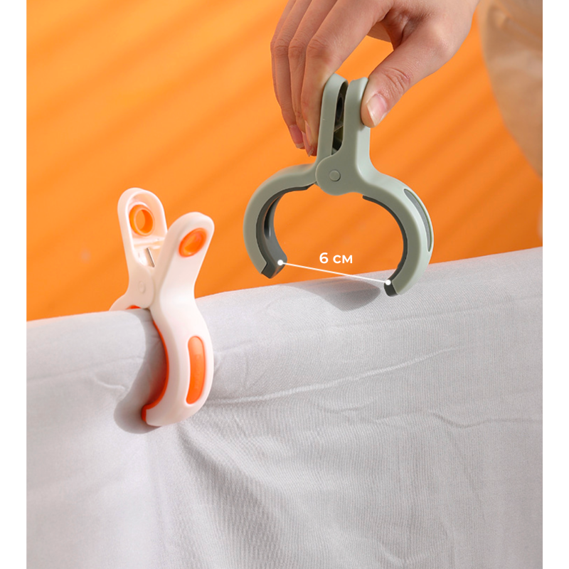 Большие пластиковые бельевые прищепки [5 шт] Зеленые