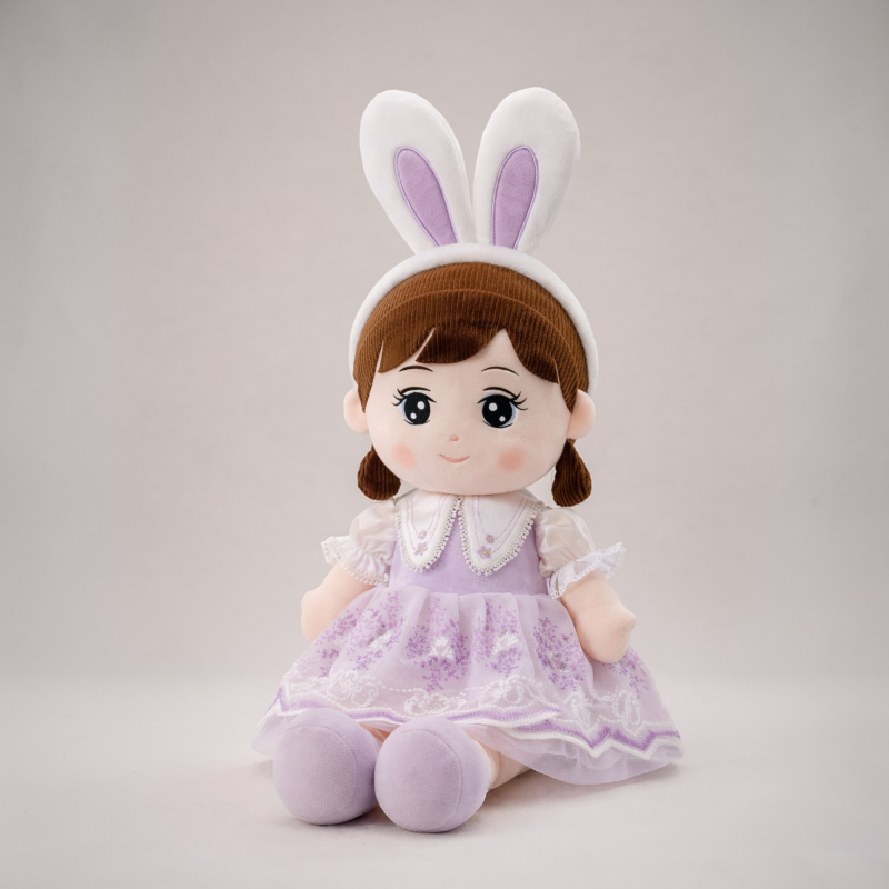 Soft doll with ears 45 cm Purple