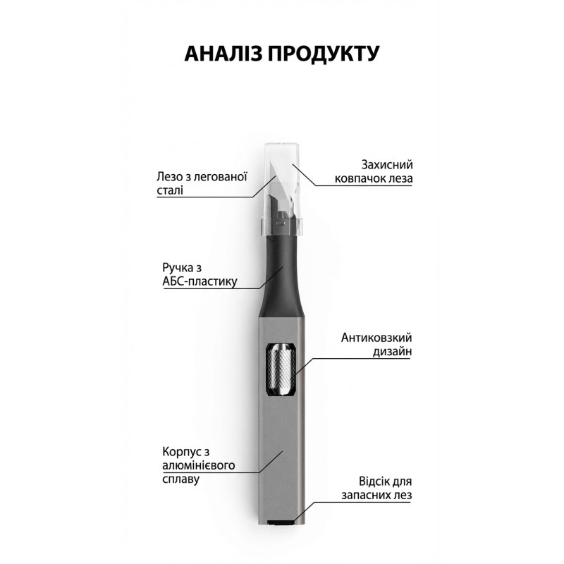 Ніж канцелярський для обробки 3D-друку Original з 5 змінними лезами
