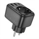 Мережевий фільтр BOROFONE BAC14 Wide настінний 1 розетка + 3 USB (1C2A) чорний