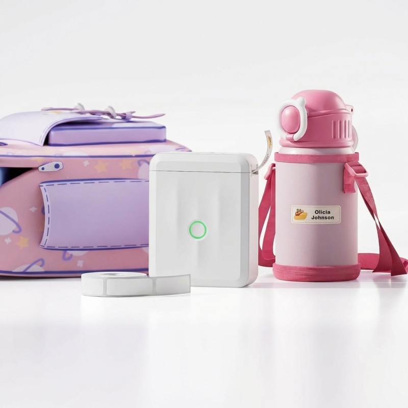 Термопринтер для печати наклеек NIIMBOT D110_M White - компактный принтер этикеток с Bluetooth