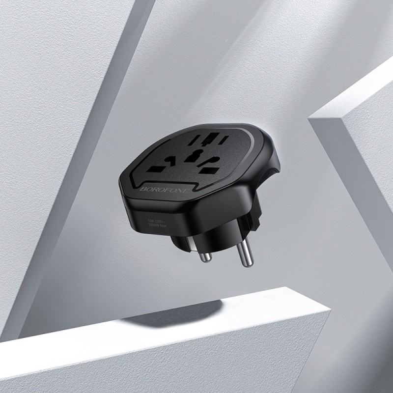 Мережевий адаптер Borofone BAC15 універсальний 2500W для подорожей