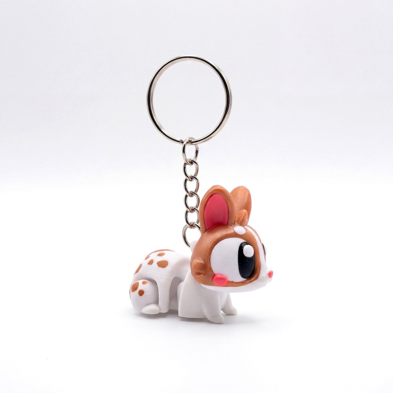 Великодній кролик брелок з яйцем Білий - 3D брелок-сюрприз