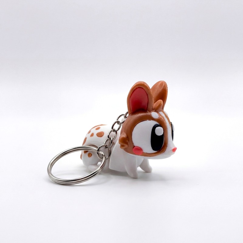 Великодній кролик брелок з яйцем Білий - 3D брелок-сюрприз