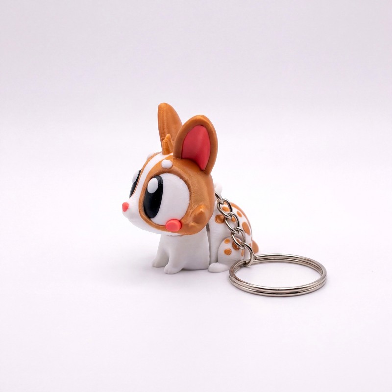 Великодній кролик брелок з яйцем Білий - 3D брелок-сюрприз